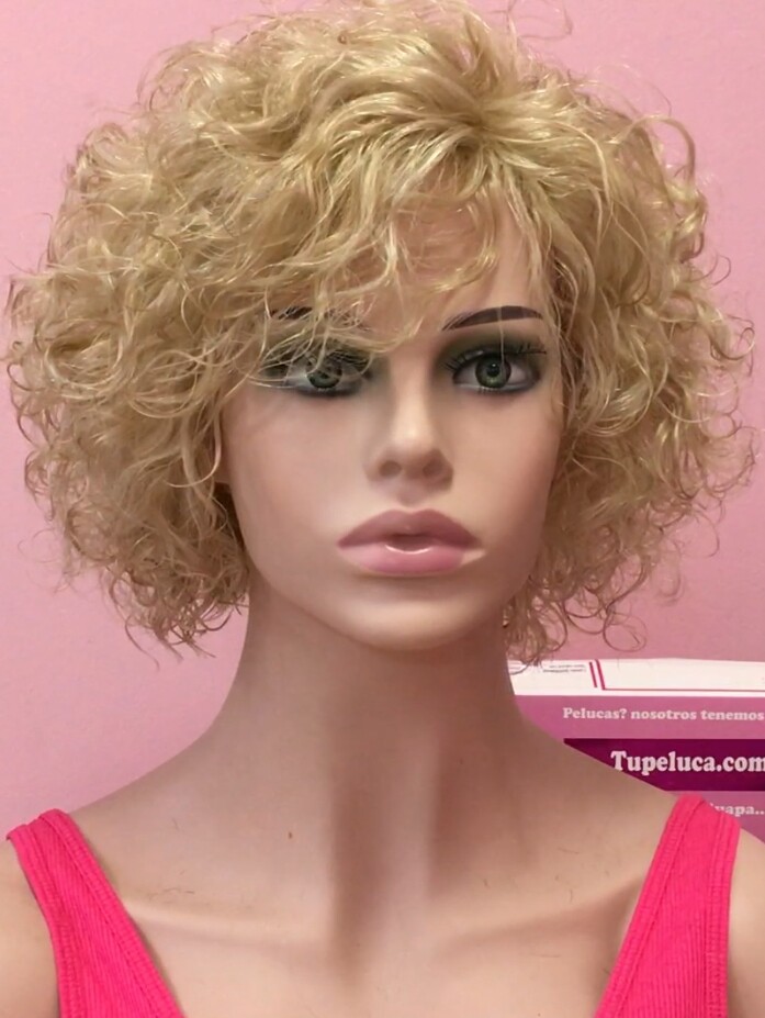 Peluca rizada natural CINTA color 613B maquina