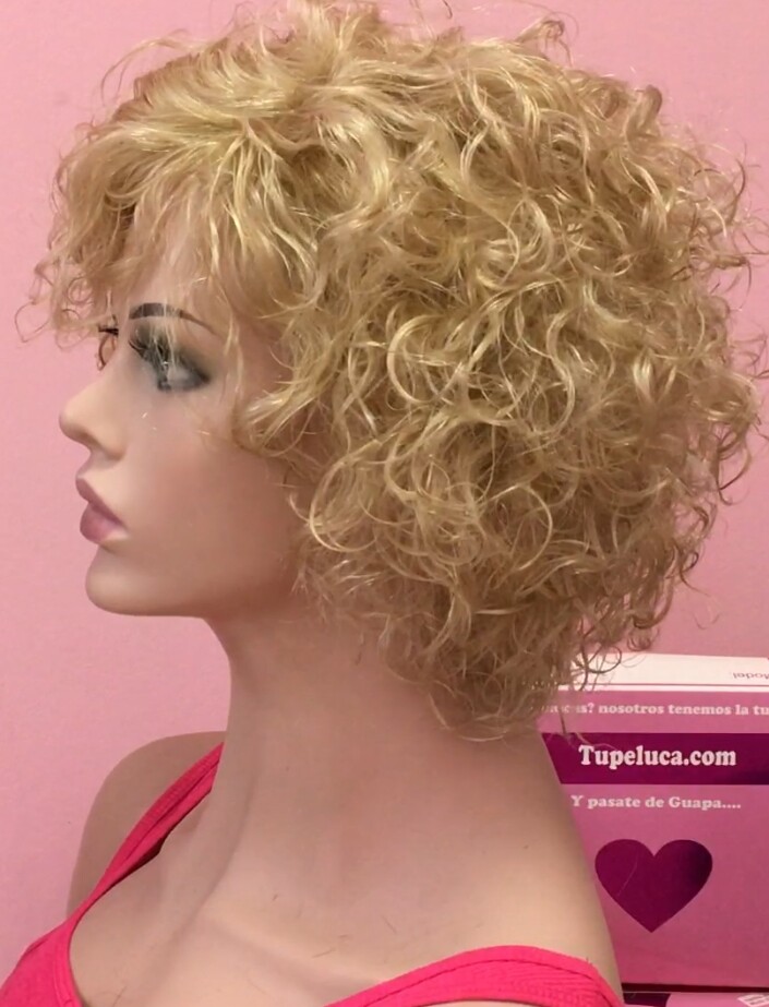 Peluca rizada natural CINTA color 613B maquina