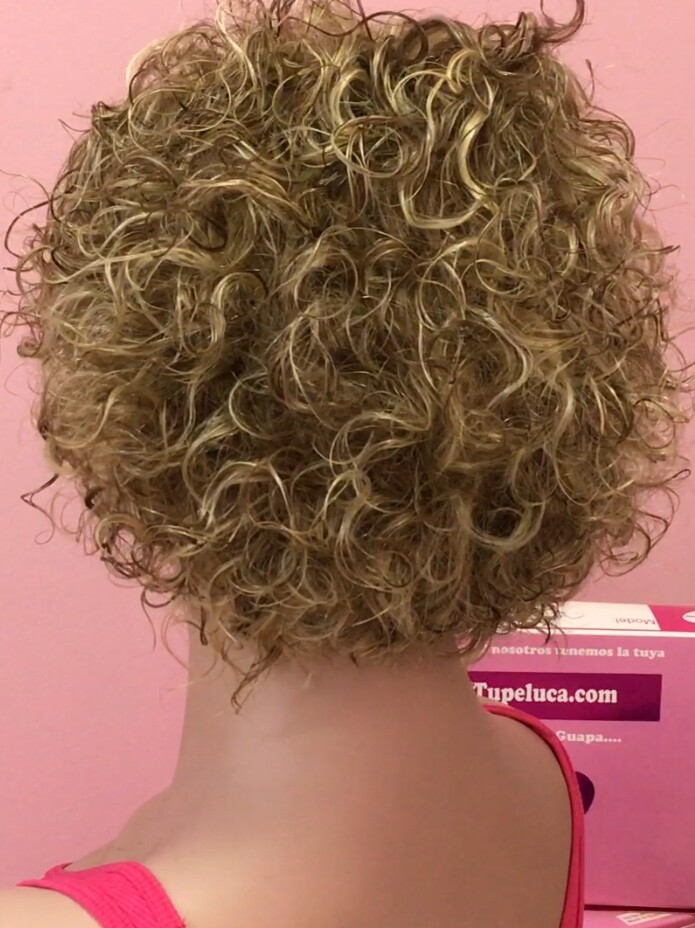 Peluca rizada natural CINTA color 6h613h18 maquina