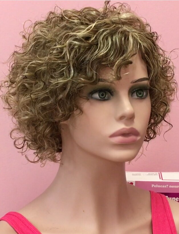 Peluca rizada natural CINTA color 6h613h18 maquina