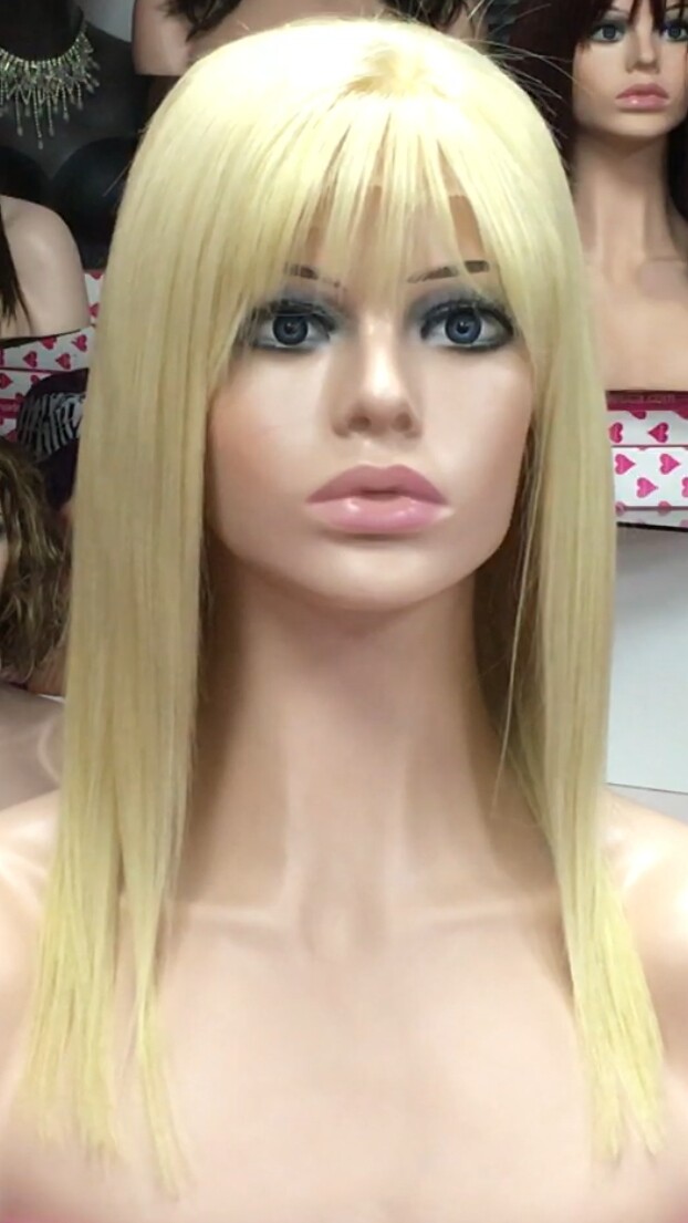 Peluca natural NATASHA color 613/plata TOP TUL