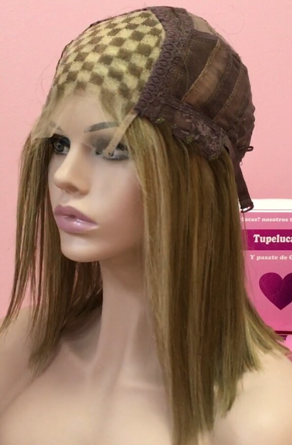 Peluca cabello natural MELANY color 8H613B TOP TUL