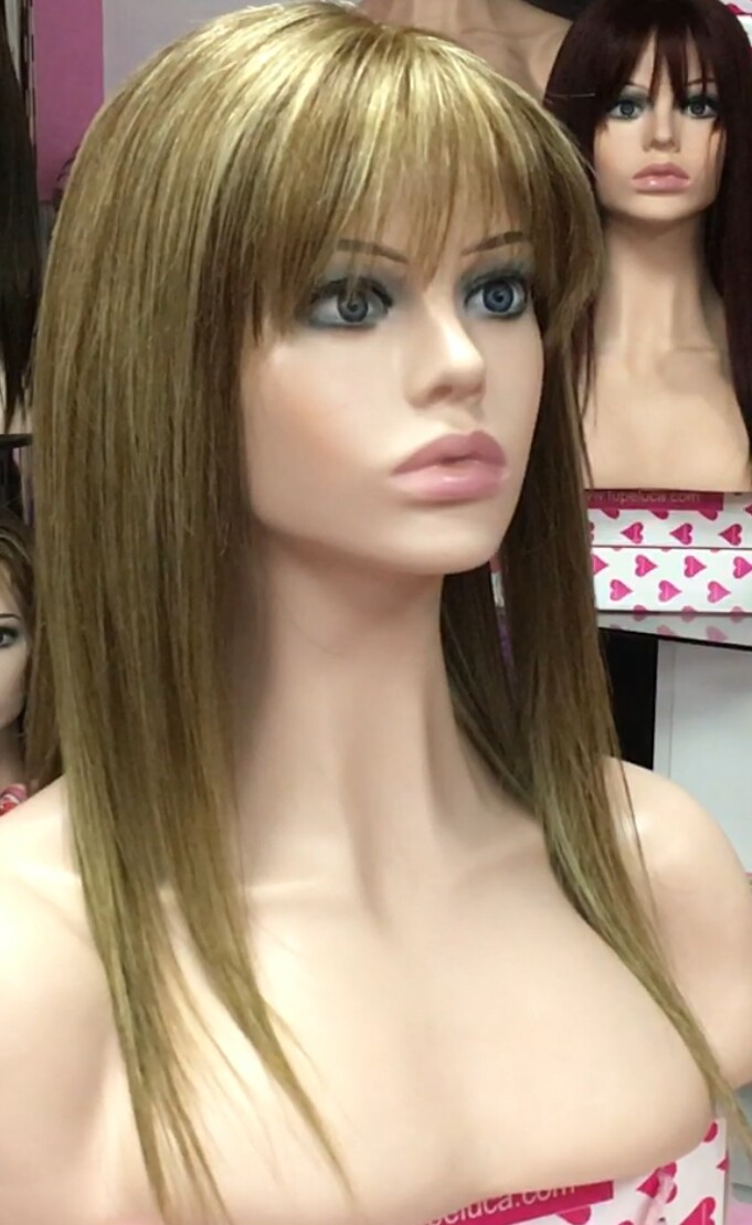Peluca cabello natural Veronica color 6H613 TOP TUL transparente efecto piel