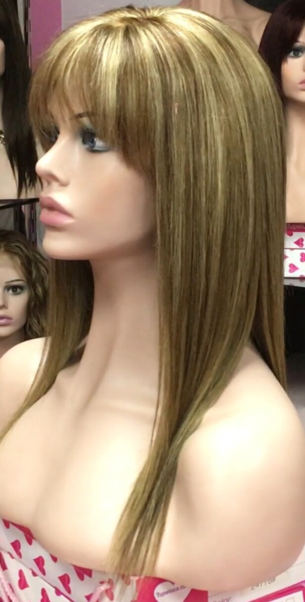 Peluca cabello natural Veronica color 6H613 TOP TUL transparente efecto piel