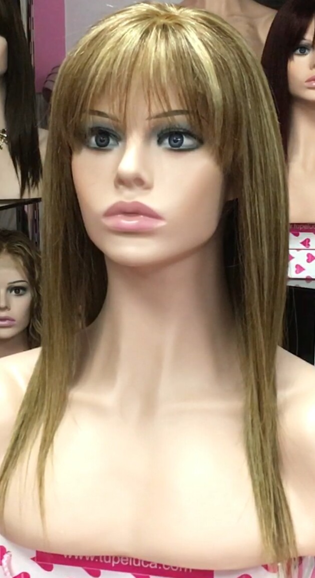 Peluca cabello natural Veronica color 6H613 TOP TUL transparente efecto piel
