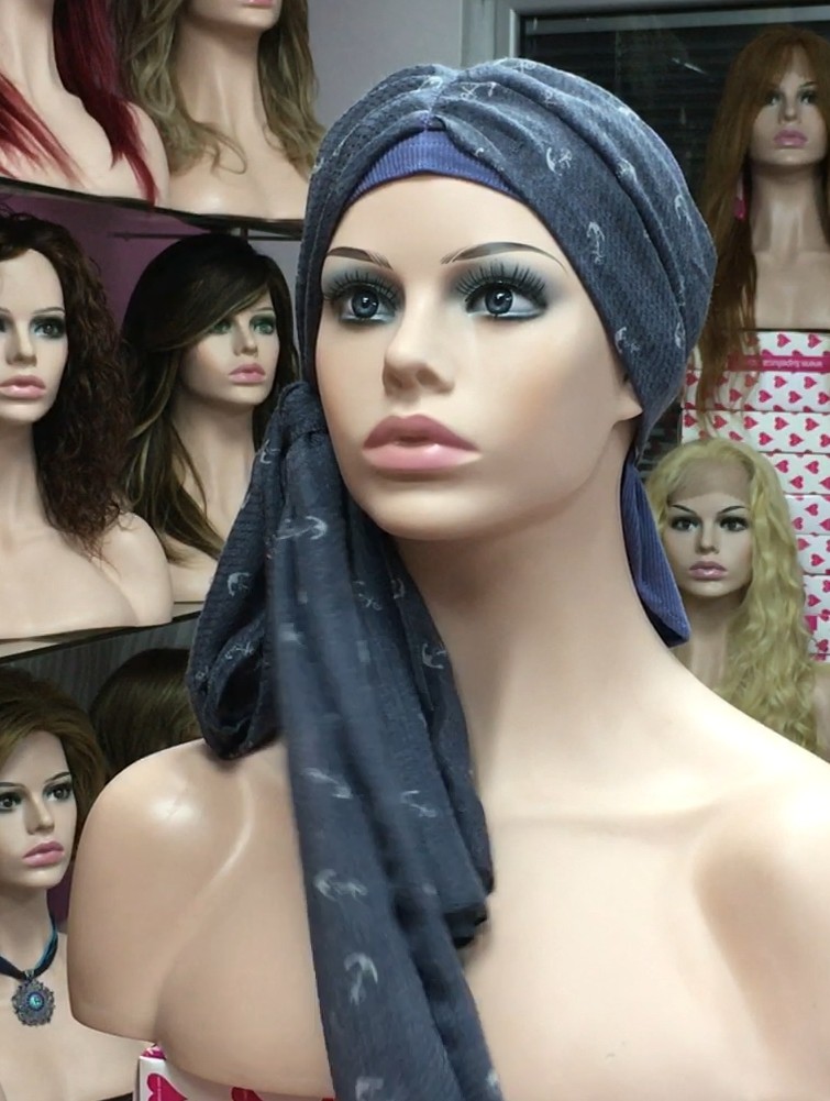 Turbante oncologico con pañuelo Ref 2.156 BASE CANALÉ ALGODÓN