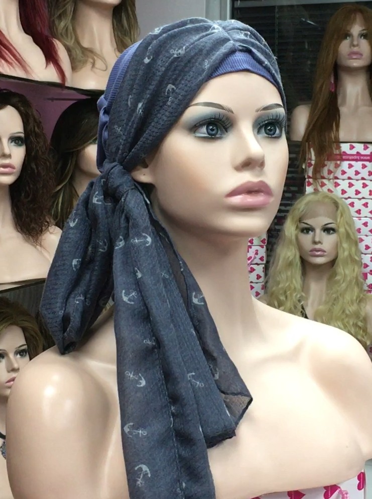 Turbante oncologico con pañuelo Ref 2.156 BASE CANALÉ ALGODÓN