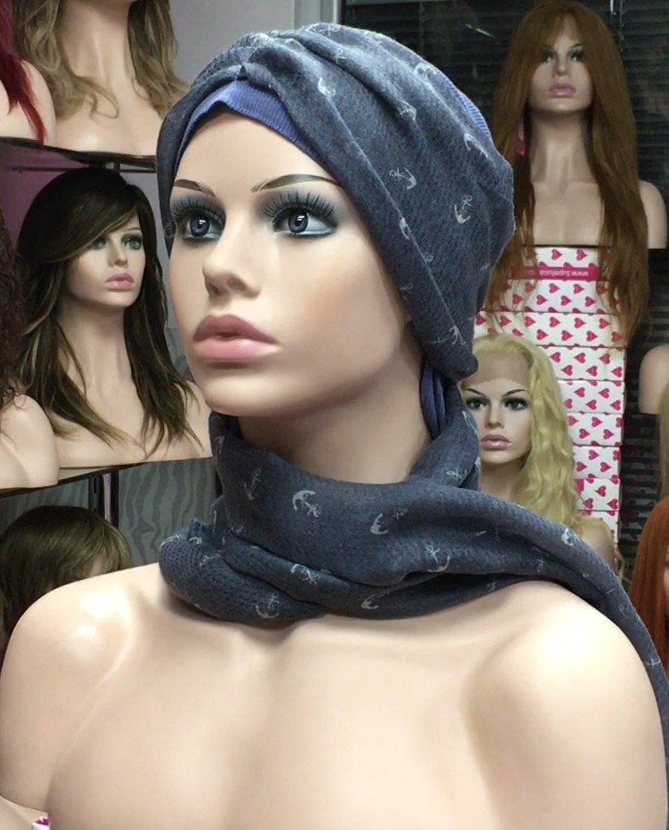 Turbante oncologico con pañuelo Ref 2.156 BASE CANALÉ ALGODÓN