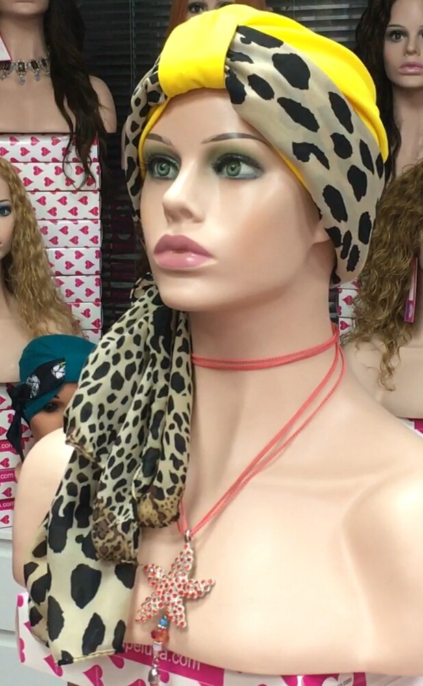 Turbante con pañuelo Algodón bio Ref-1.09