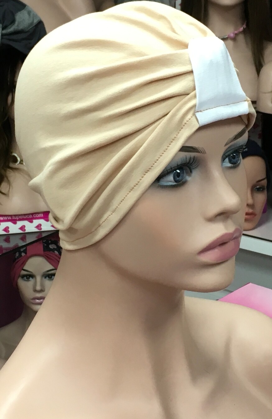 Turbante quimio ALGODON BASIC Nudo decorado