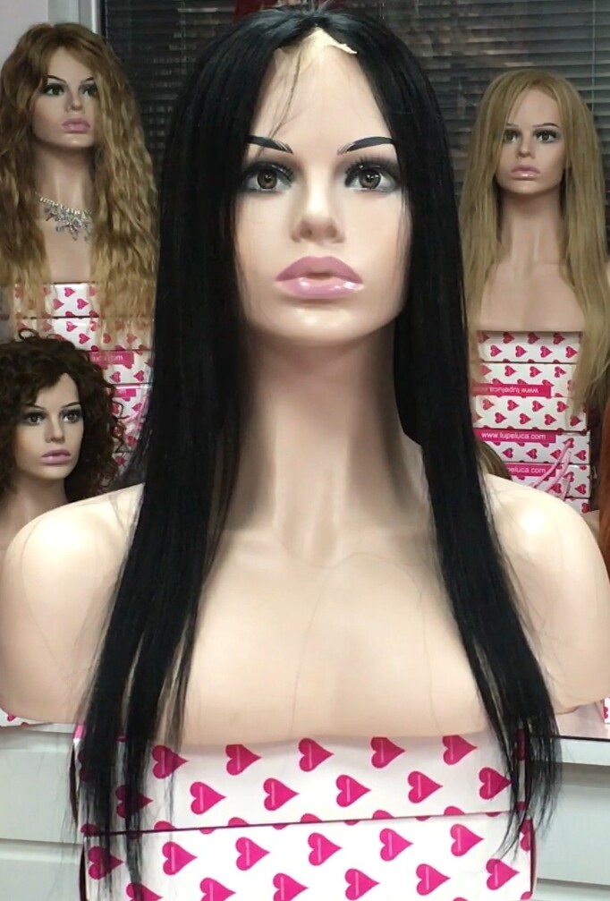 Voluminador natural LYDIA color 1 RAYA de Tul 40cm largo