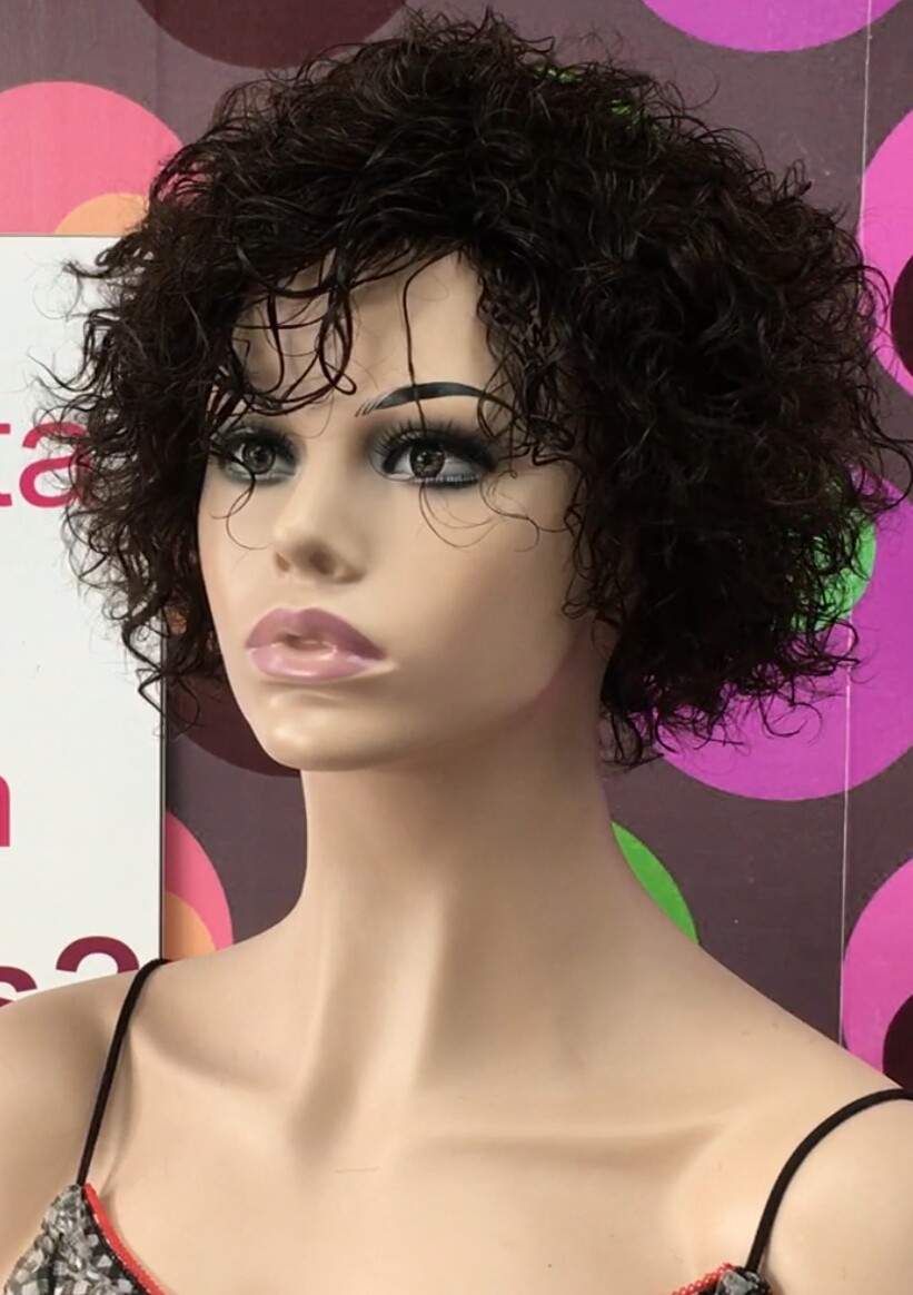 Peluca rizada natural CINTA color 2 maquina