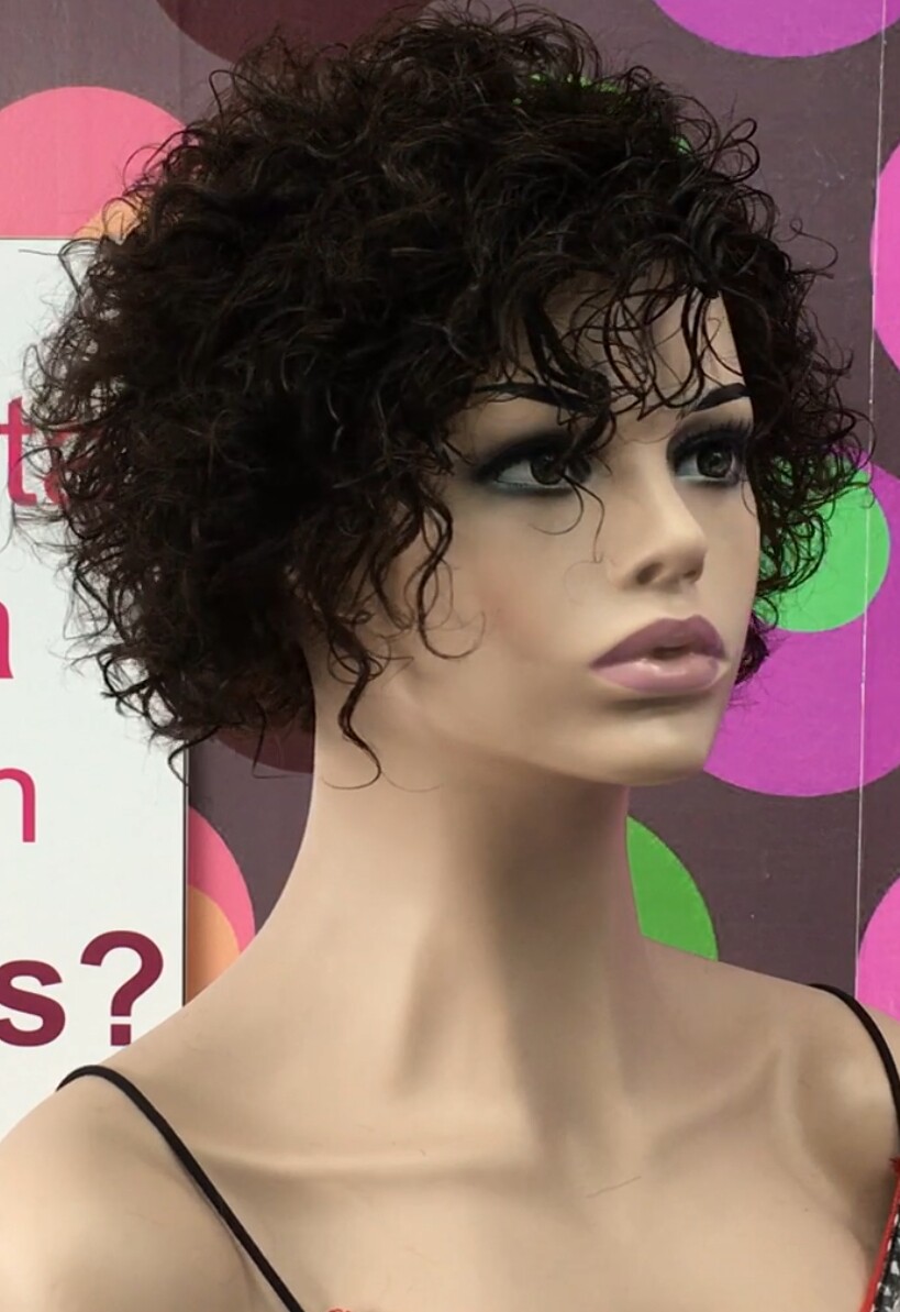 Peluca rizada natural CINTA color 2 maquina
