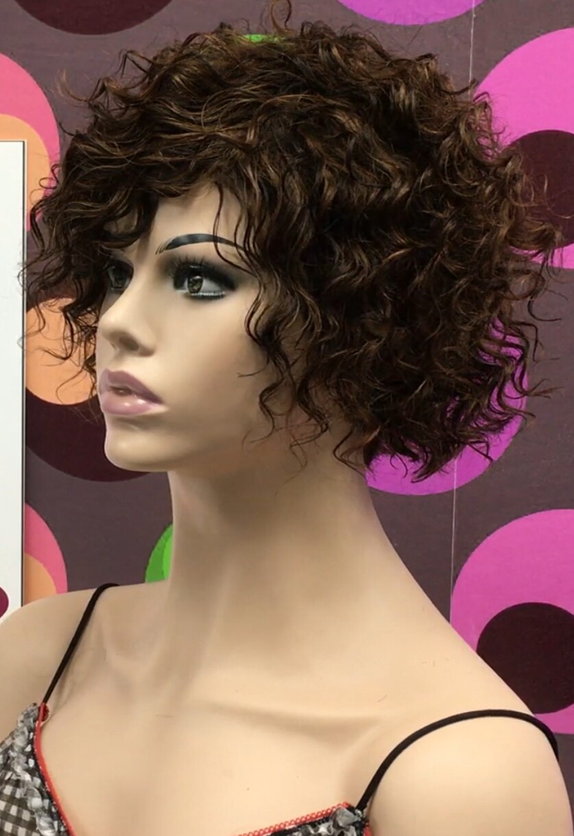 Peluca rizada natural CINTA color 2h5 maquina
