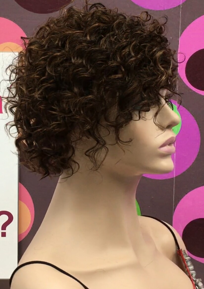 Peluca rizada natural CINTA color 2h5 maquina