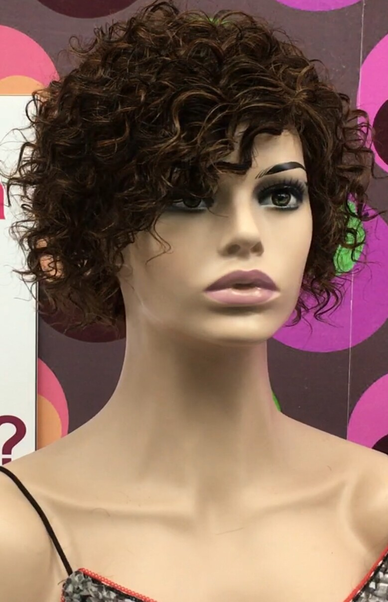 Peluca rizada natural CINTA color 2h5 maquina