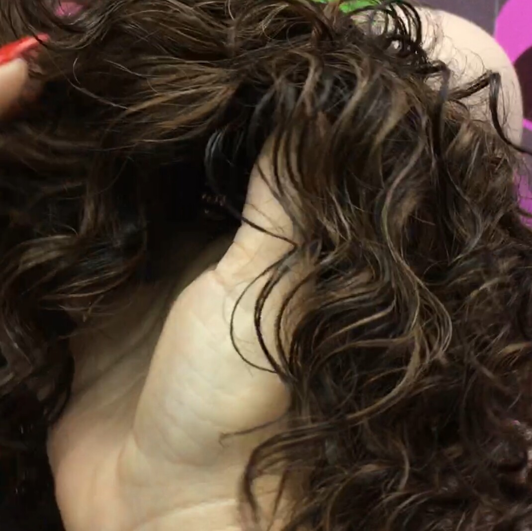 Peluca rizada natural CINTA color 2h5 maquina