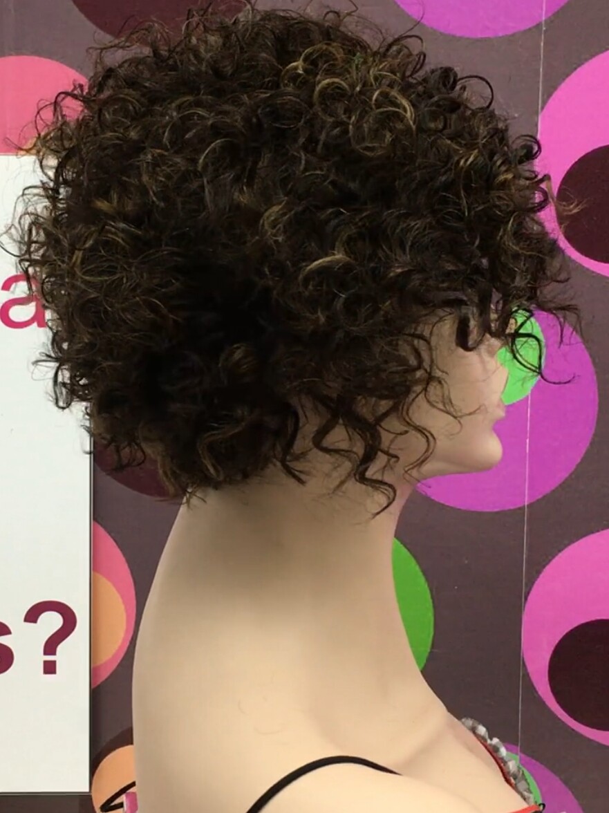 Peluca rizada natural CINTA color 2h6 maquina