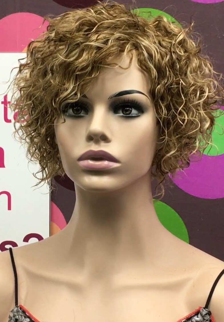 Peluca rizada natural CINTA color 6h16 maquina