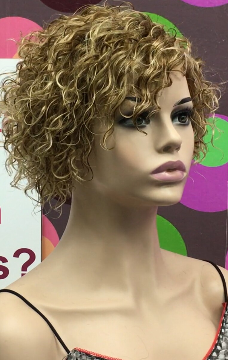Peluca rizada natural CINTA color 6h16 maquina