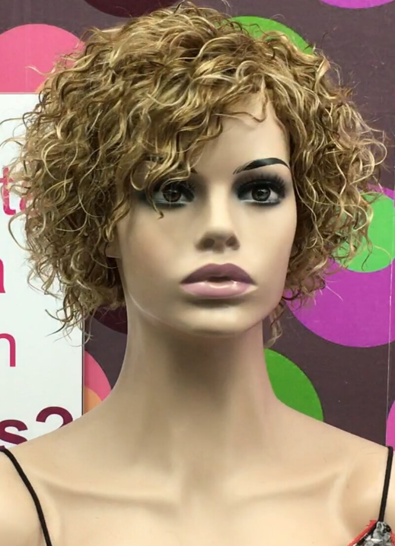 Peluca rizada natural CINTA color 6h16 maquina