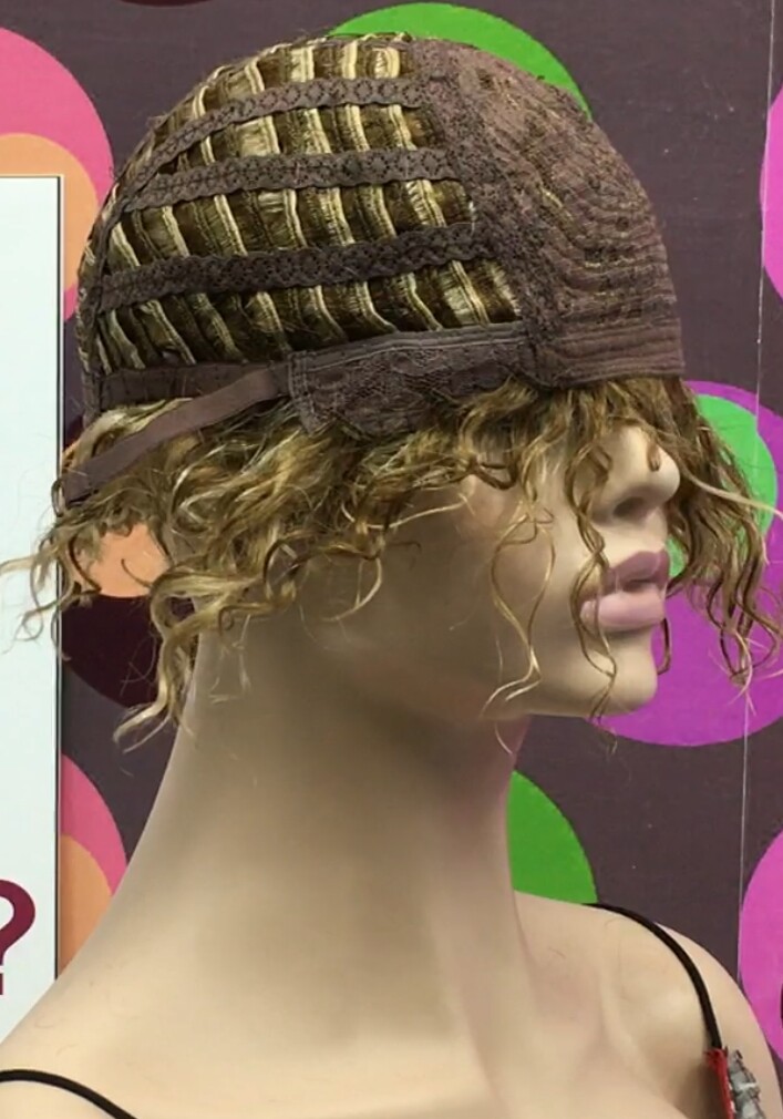 Peluca rizada natural CINTA color 6h16 maquina